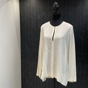 Theory cream silk tunic, size Large
